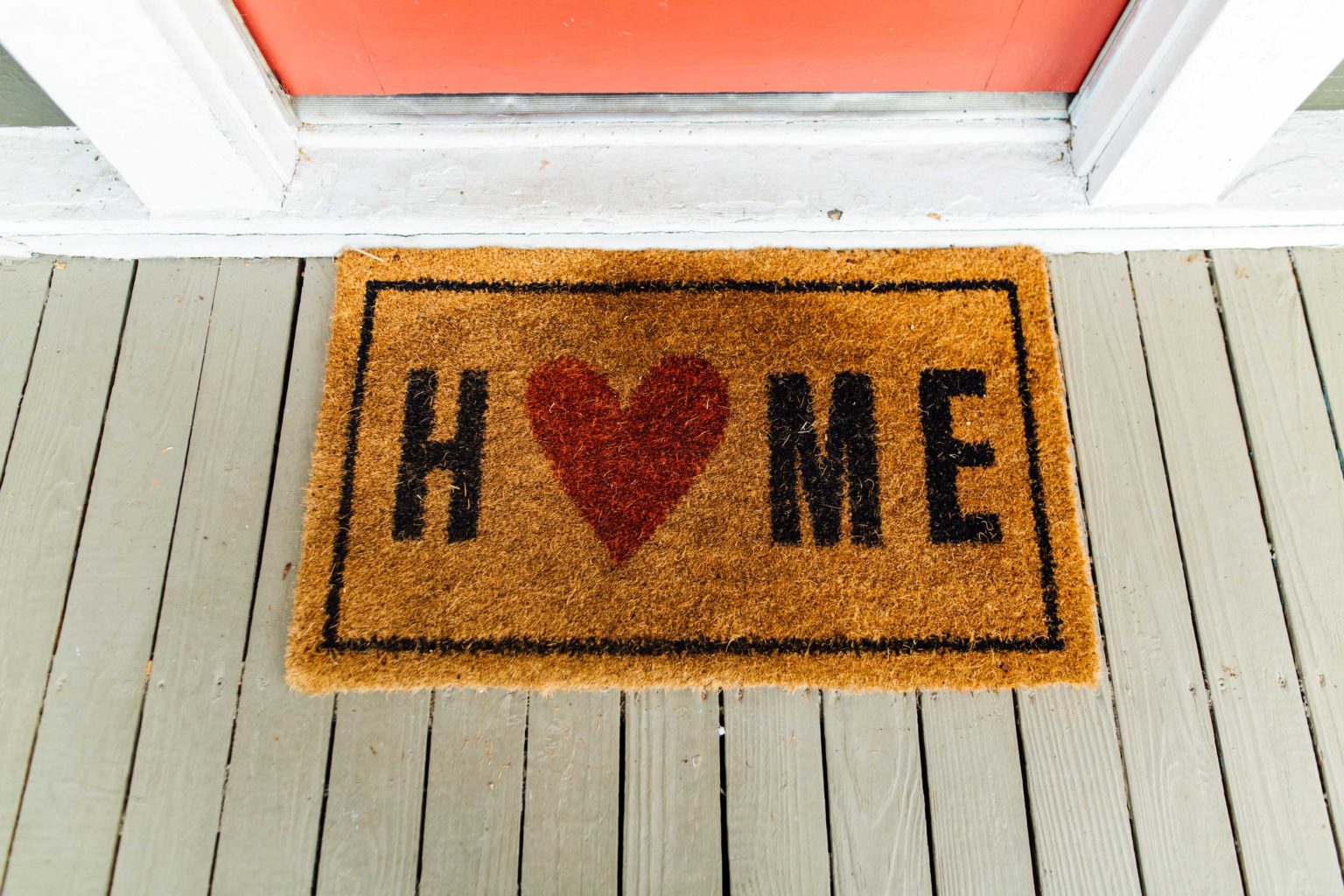 Printed Rug at Front Door